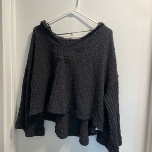 Free People Charcoal Knit Sweater